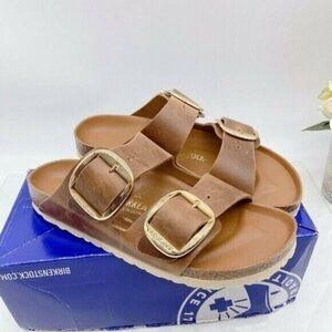 Birkenstock Arizona Big Buckle Sandal Cognac Oiled Leather EU 42 Wms US 11- 11.5